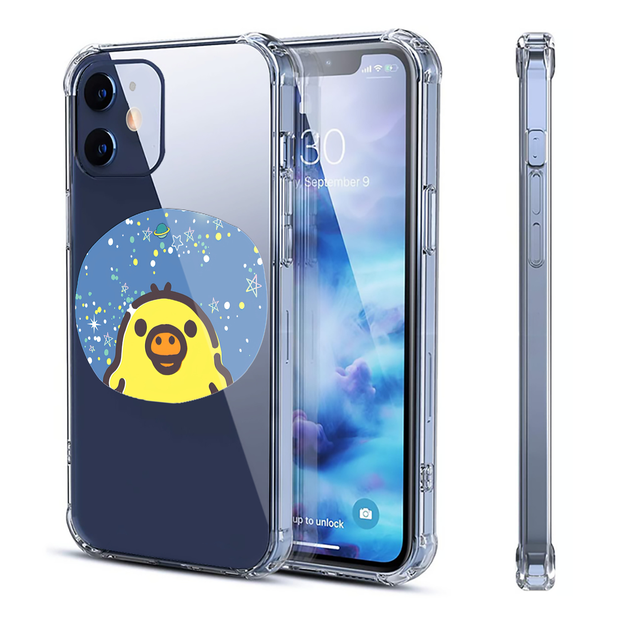 （画像用） リラックマ リラックマ キイロイトリ Rilakkuma Korilakkuma Kiiroitori 【iPhone 12シリーズ対応】透明スマホケース（クリアソフトケース）